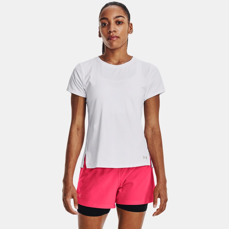 Dames T-shirt Under Armour Iso-Chill Laser Wit / Wit / Reflecterend M